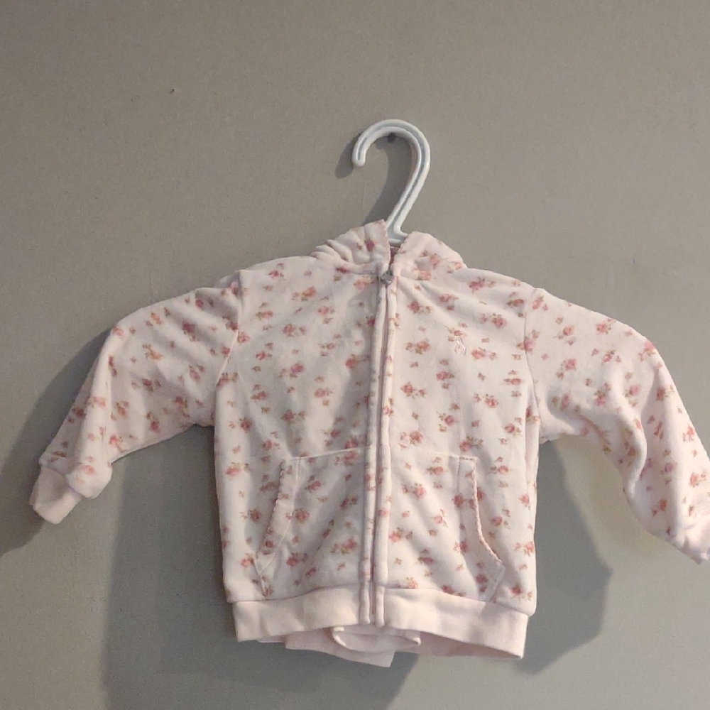 Ralph Lauren Baby‎ Girl 12 Month Pink Floral Velour 2 Piece Track Suit
